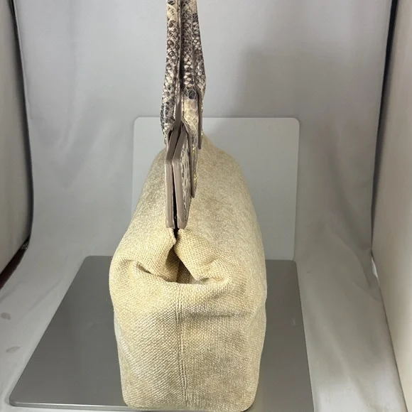 Love Moschino Brown and Cream Wool Snake Doctor Kelly Tote Satchel Bag - Picture 10 of 16